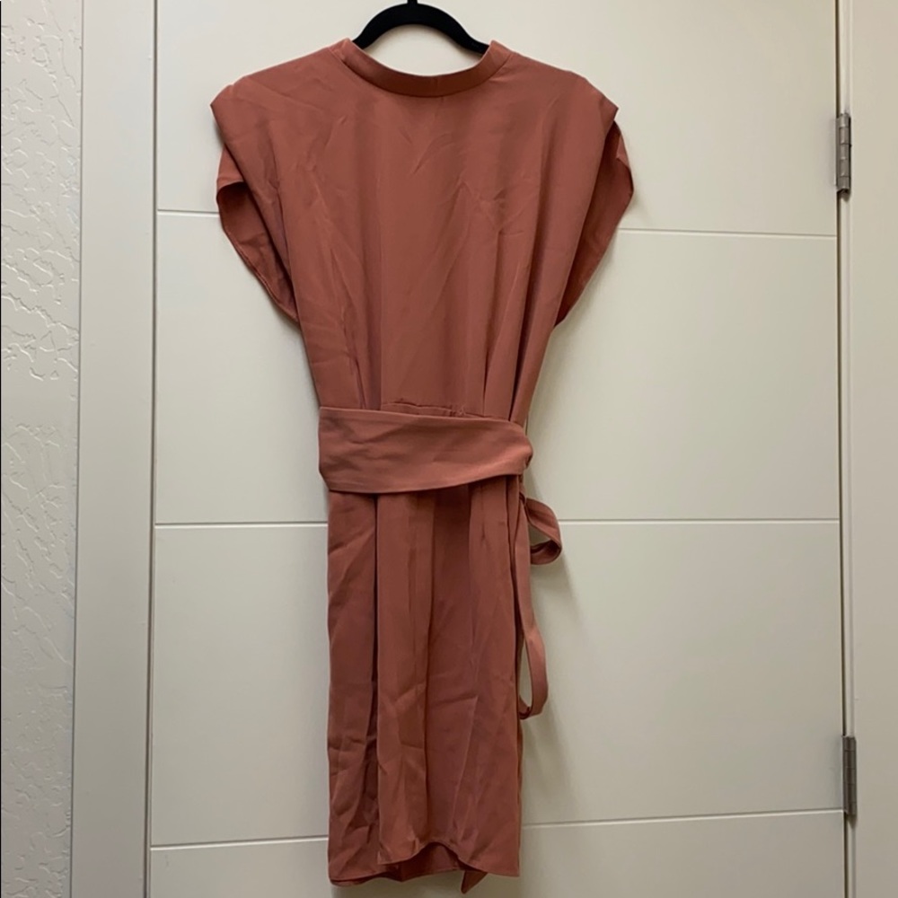 Terra-cotta split sleeve dress